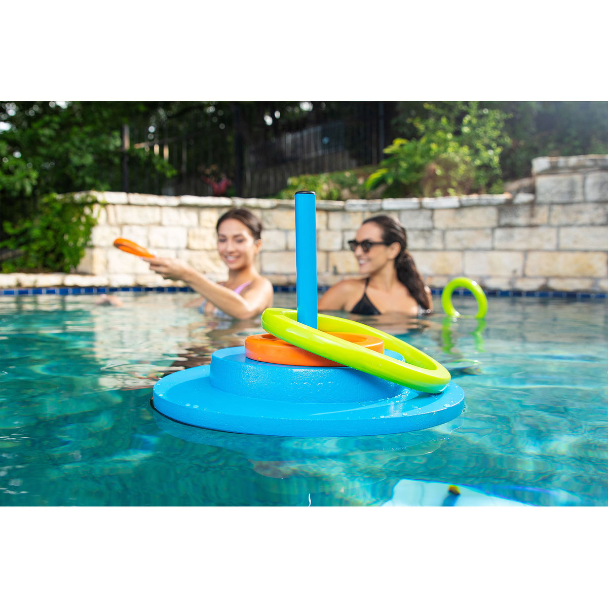 TRC Recreation Floating Foam Ring Toss Pool Game with 4 Rings, Orange (Used) - VMInnovations