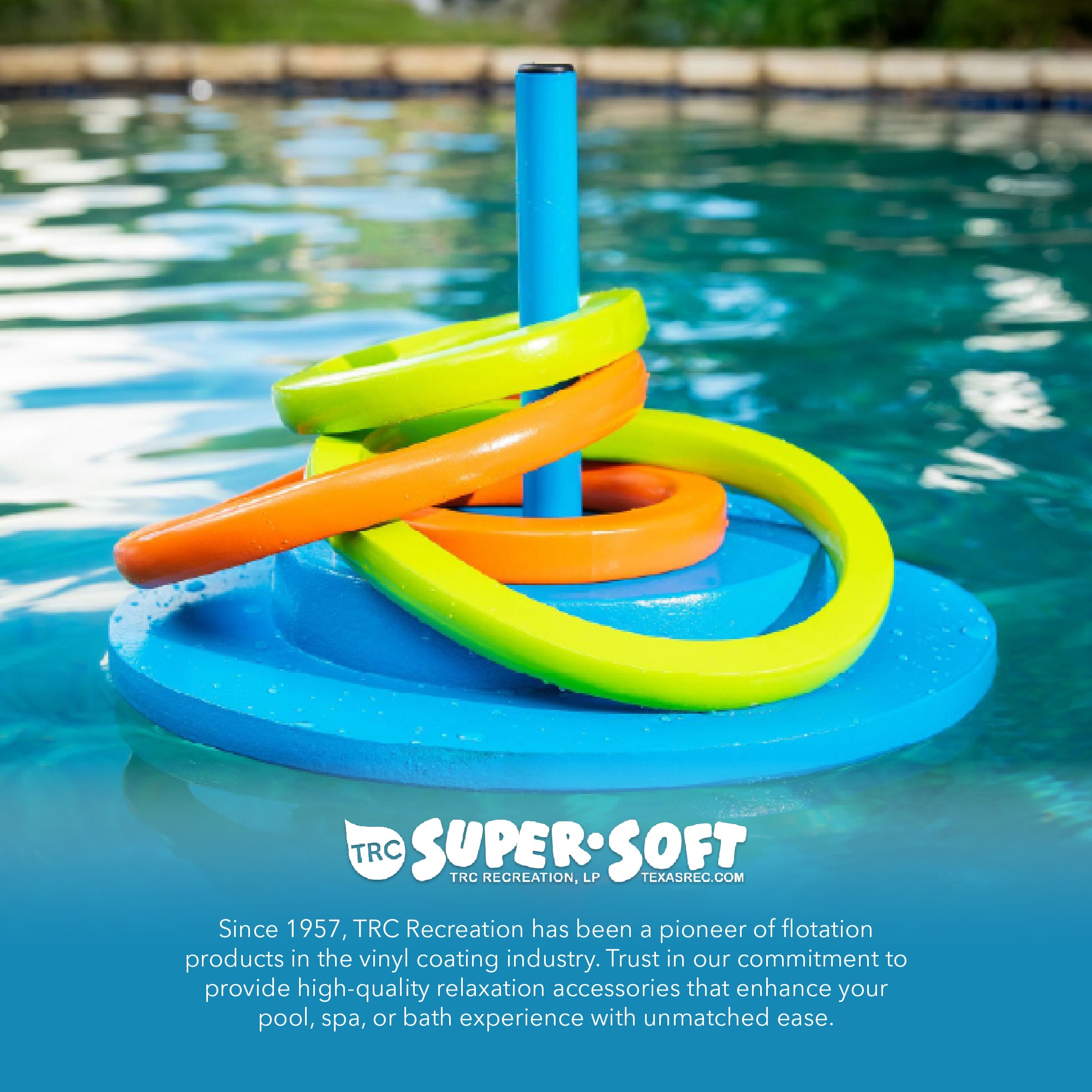 TRC Recreation Floating Foam Ring Toss Pool Game w/4 Rings, Orange (Open Box) - VMInnovations