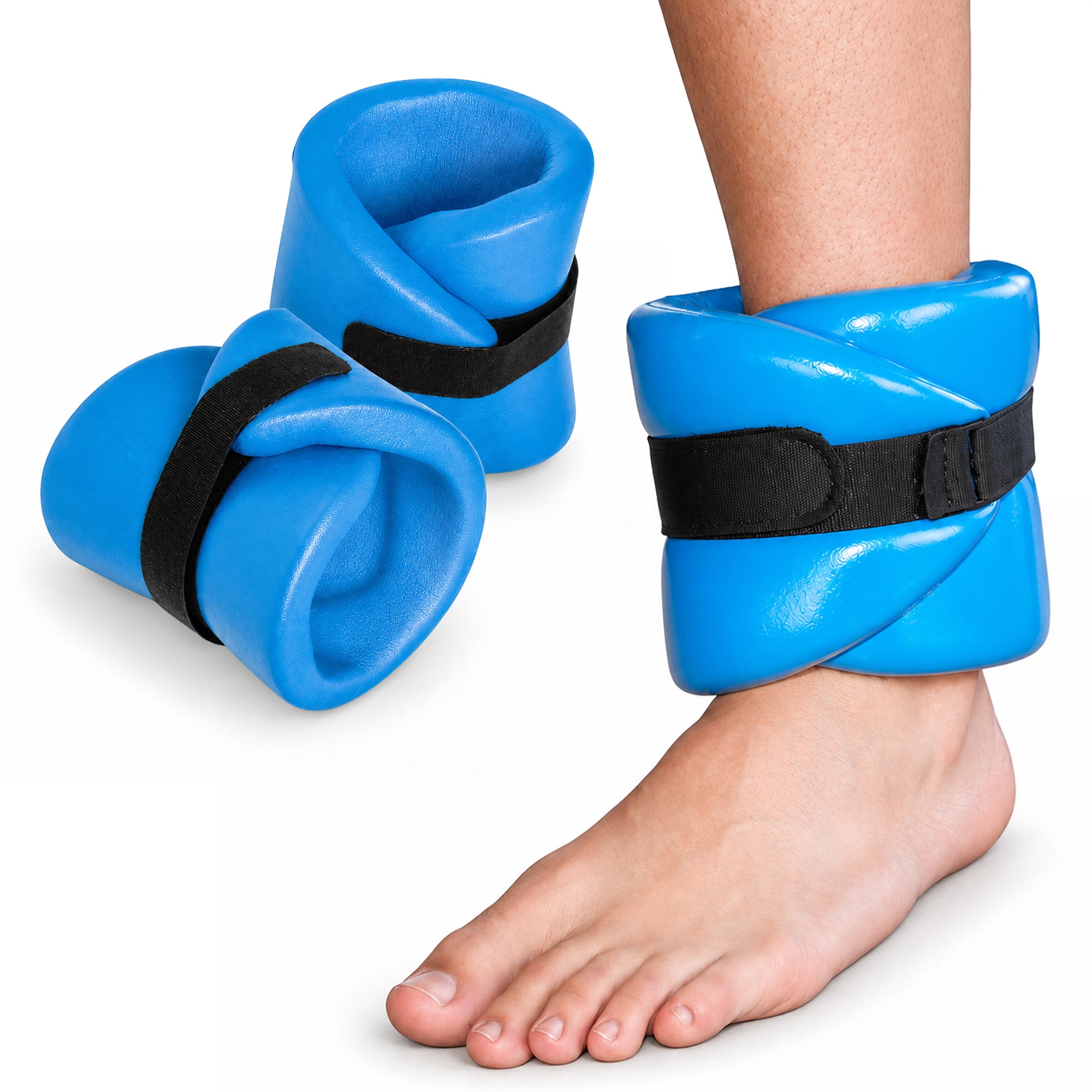 TRC Recreation Super Soft Aquatic Fitness Gear Ankle Wrap Pair, Bahama Blue - VMInnovations