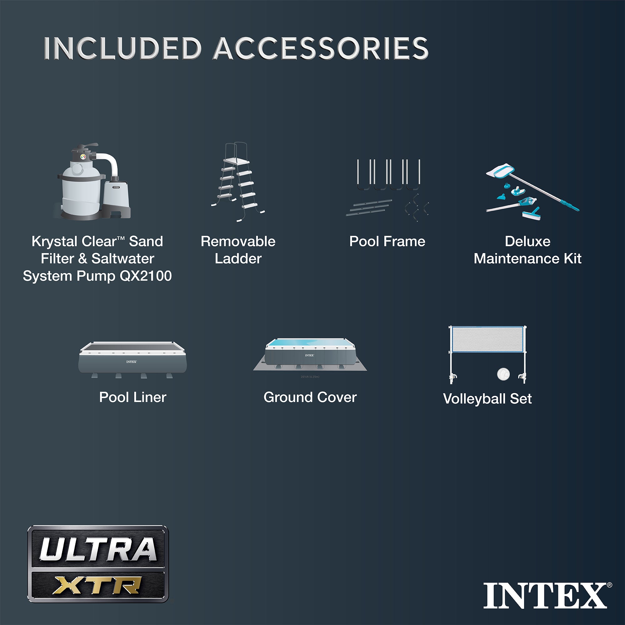 Intex 24' x 12' x 52" Ultra XTR Pool Set with Sand Pump and Maintenance Pool Kit
