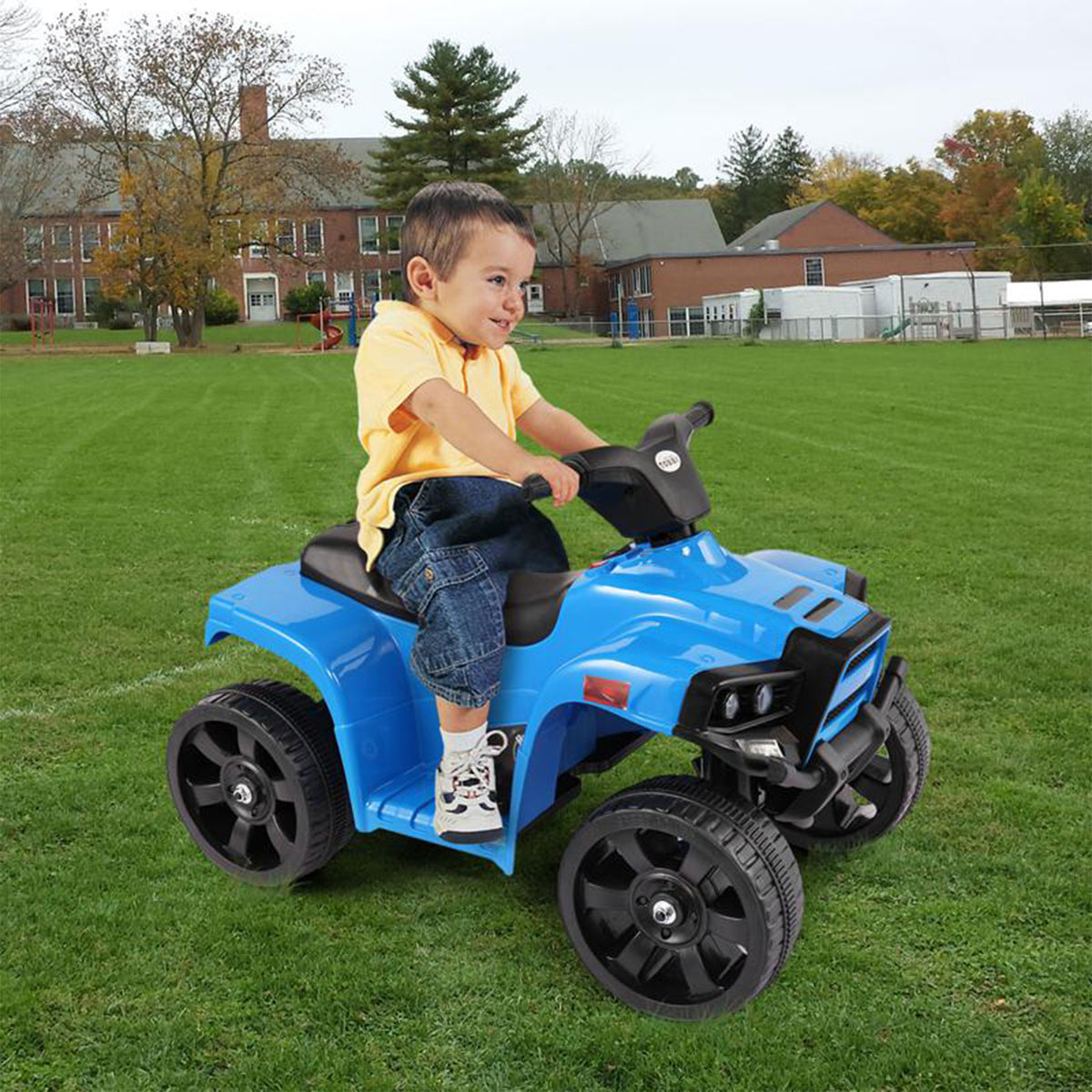 TOBBI 6V Kids Electric/Battery Ride On 4 Wheel ATV Quad Vehicle, Blue(For Parts)