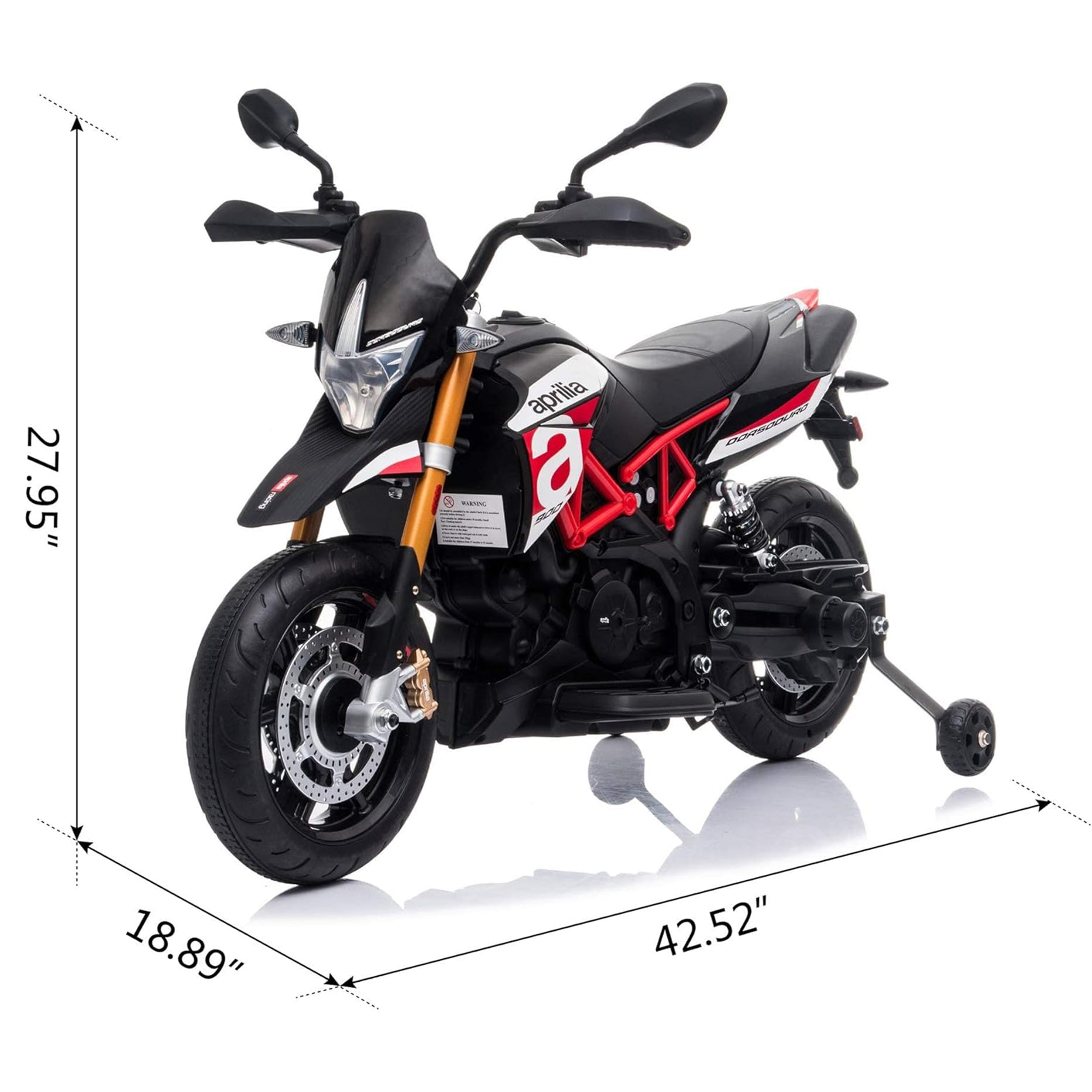 TOBBI Battery Powered Ride On Aprilia Motorcycle for Ages 3 Years and Up, Red - VMInnovations