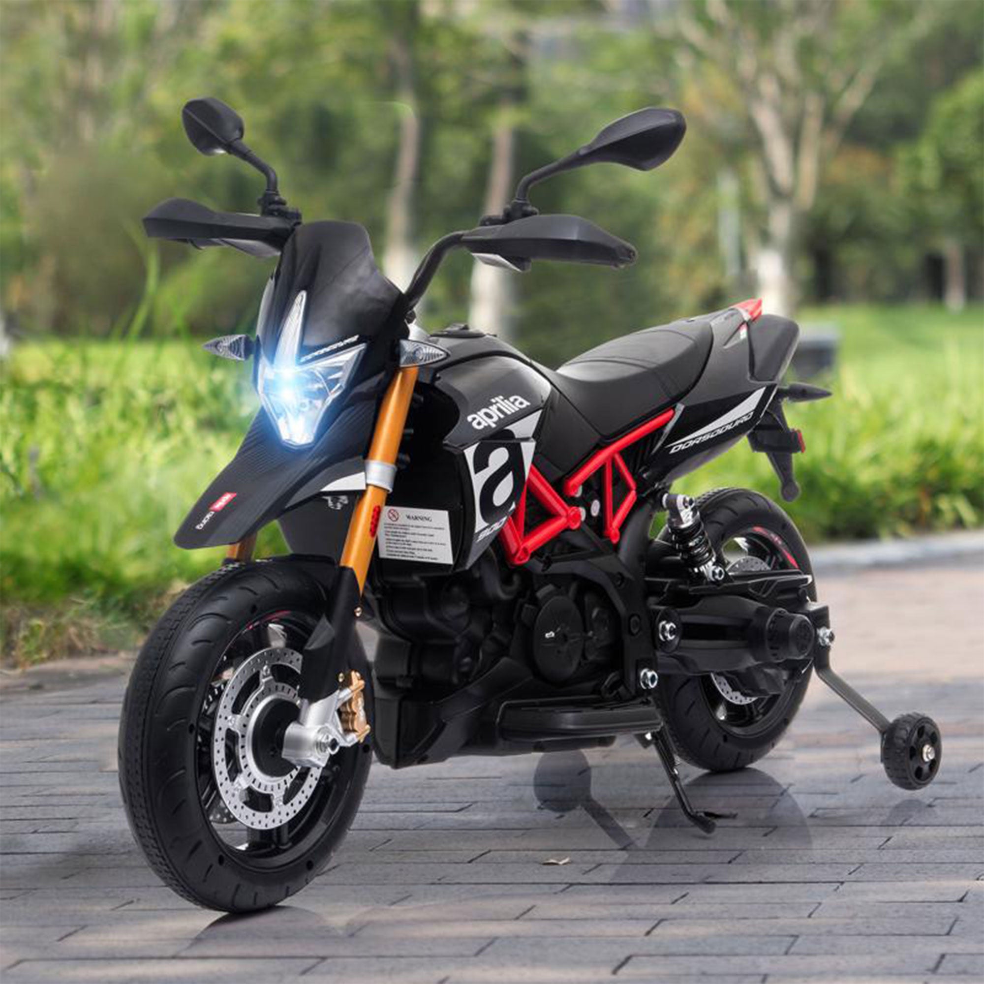 TOBBI Battery Powered Ride On Aprilia Motorcycle, Black (For Parts) - VMInnovations
