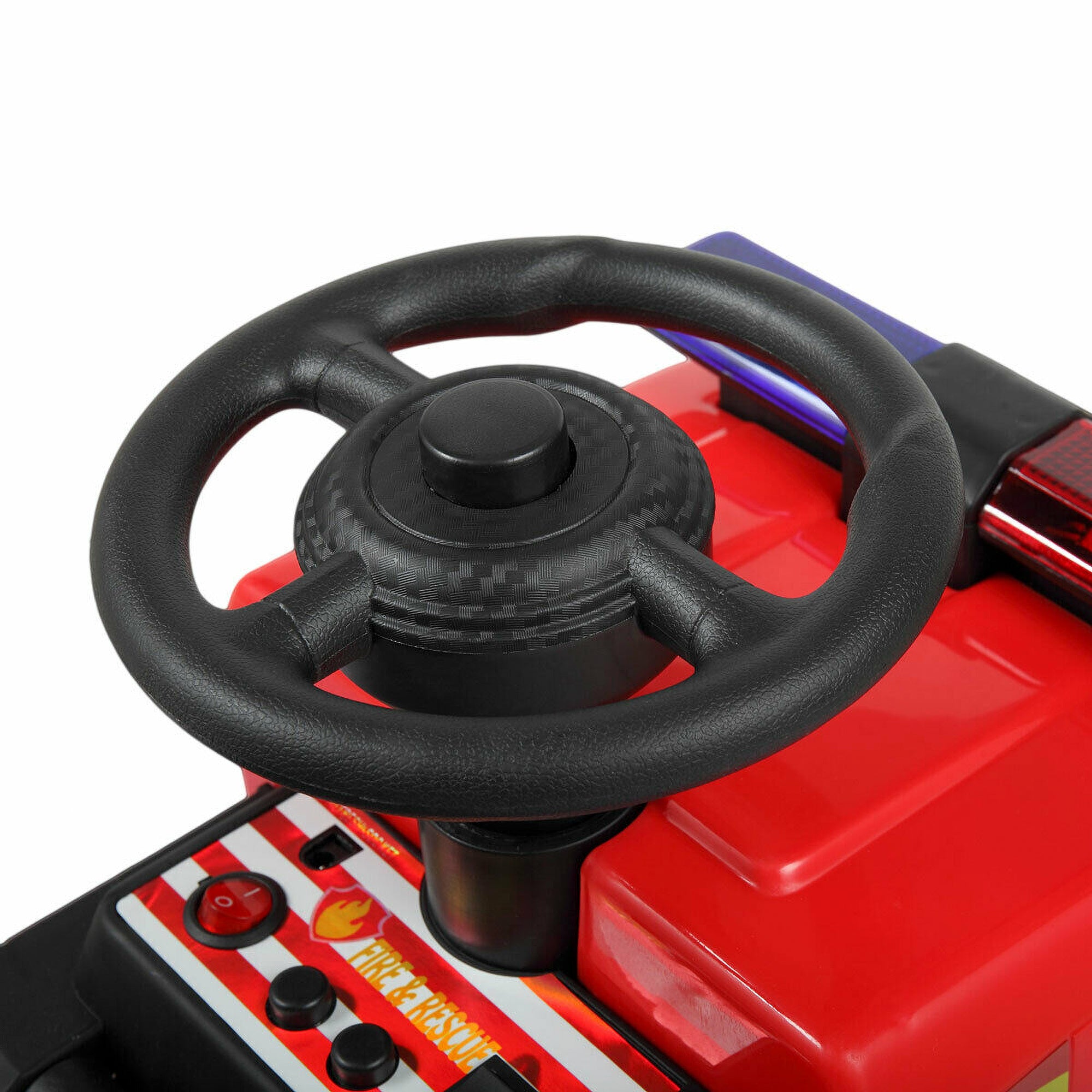 TOBBI 6 Volt Battery Powered Ride On Electric Fire Truck for Ages 3 Years & Up - VMInnovations