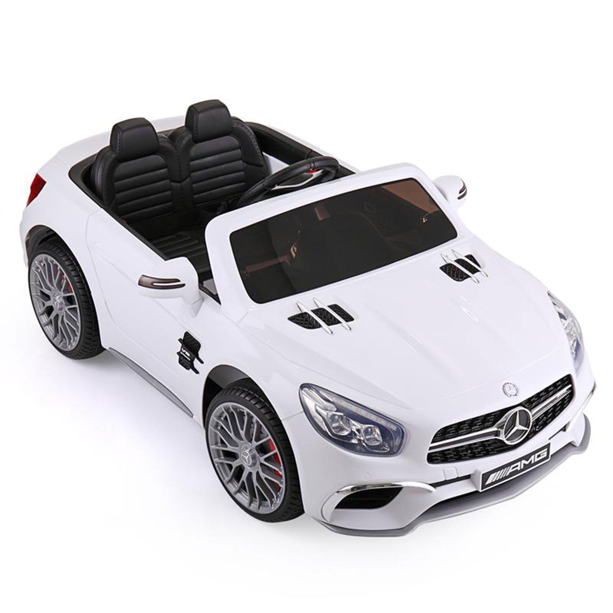 TOBBI Kids Battery Ride On Toy Mercedes Benz Car w/ Remote, White (Open Box) - VMInnovations