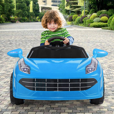 TOBBI Kids Rechargeable Battery Ride On Toy Sports Car with Remote Control, Blue