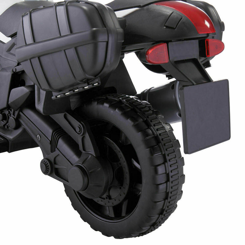 TOBBI Battery Powered Ride On Motorcycle for Ages 3 Years and Up, Black/White