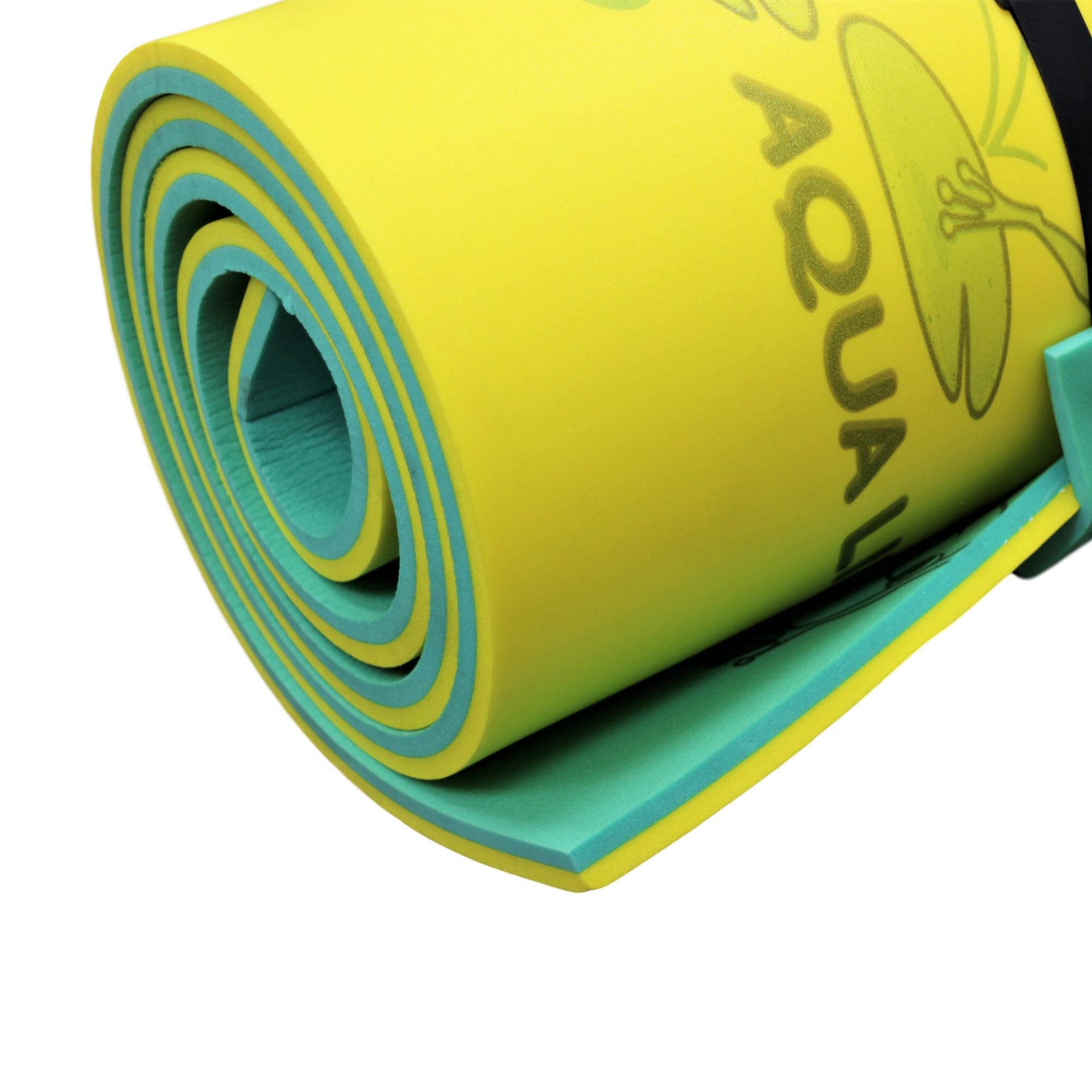 Aqua Lily Pad Tadpole Double Adult Floating Foam Pool Lounger Mat, Green/Yellow - VMInnovations