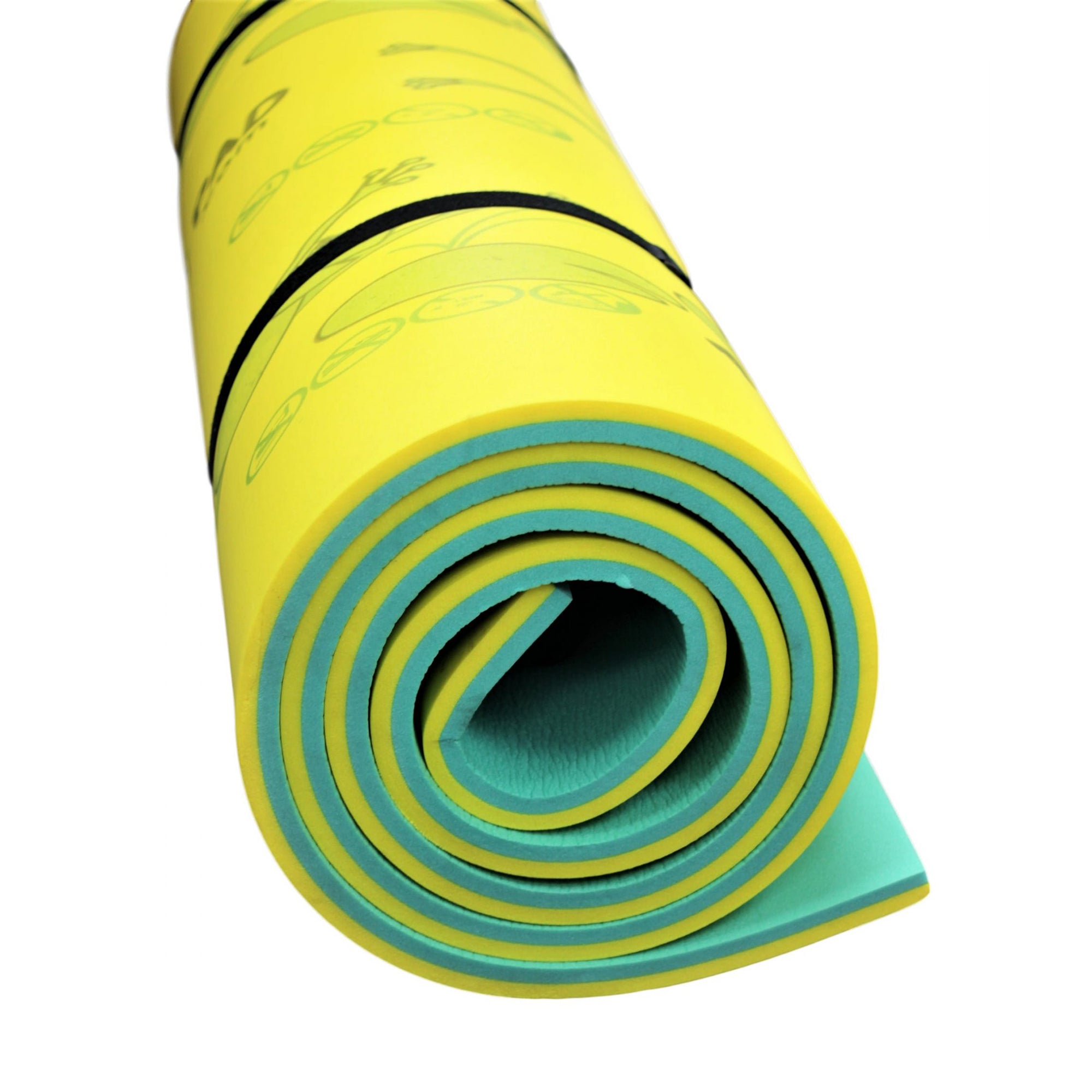 Aqua Lily Pad Tadpole Double Adult Floating Foam Pool Lounger Mat, Green/Yellow - VMInnovations