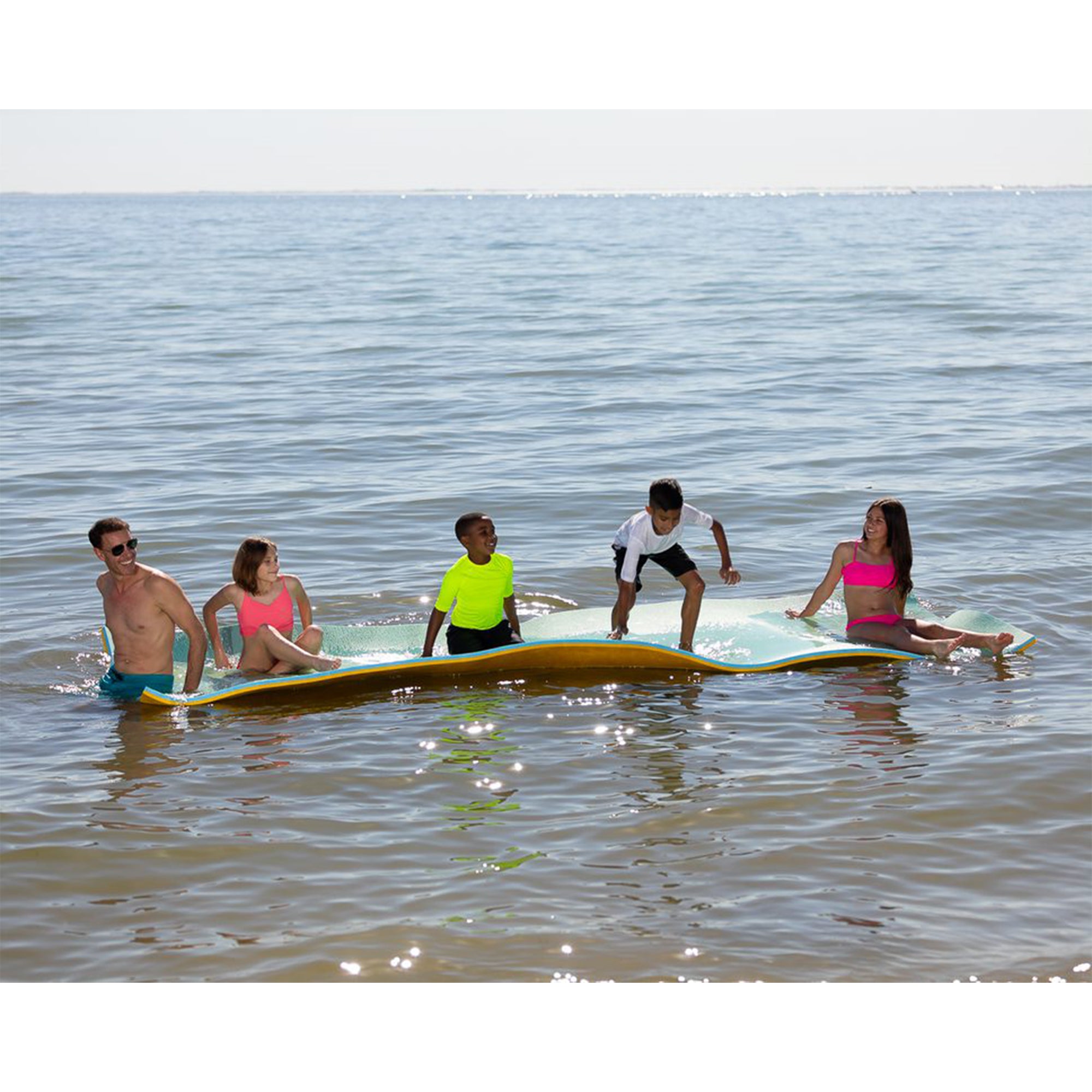 Lagoon Lounge 5 x 12 Foot Family Lake or Pool Water Floating Lounge Mat, Teal - VMInnovations
