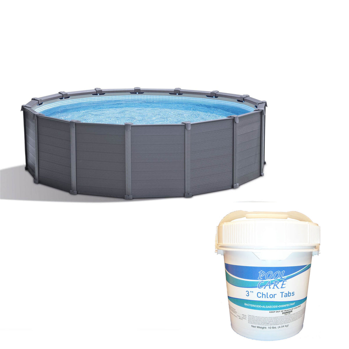 Intex 15.8ft x 49in Above Ground Swimming Pool & Pool Care Chlorine Tabs, 5 Lbs