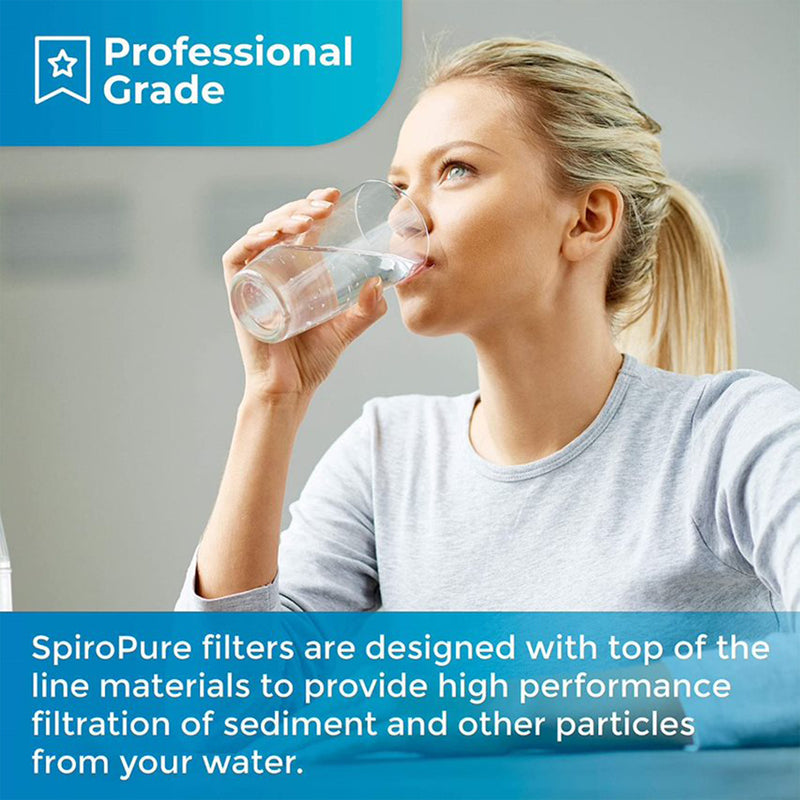 SpiroPure SP-AP110 10 x 2.5in Grooved Sediment Water Filter Replacement, 24 Pack