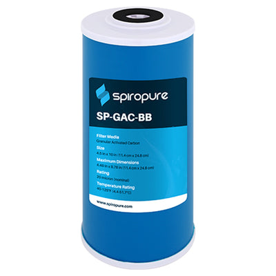 SpiroPure SP-GAC-BB 20 Micron Granular Activated Carbon Water Cartridge, 6 Pack