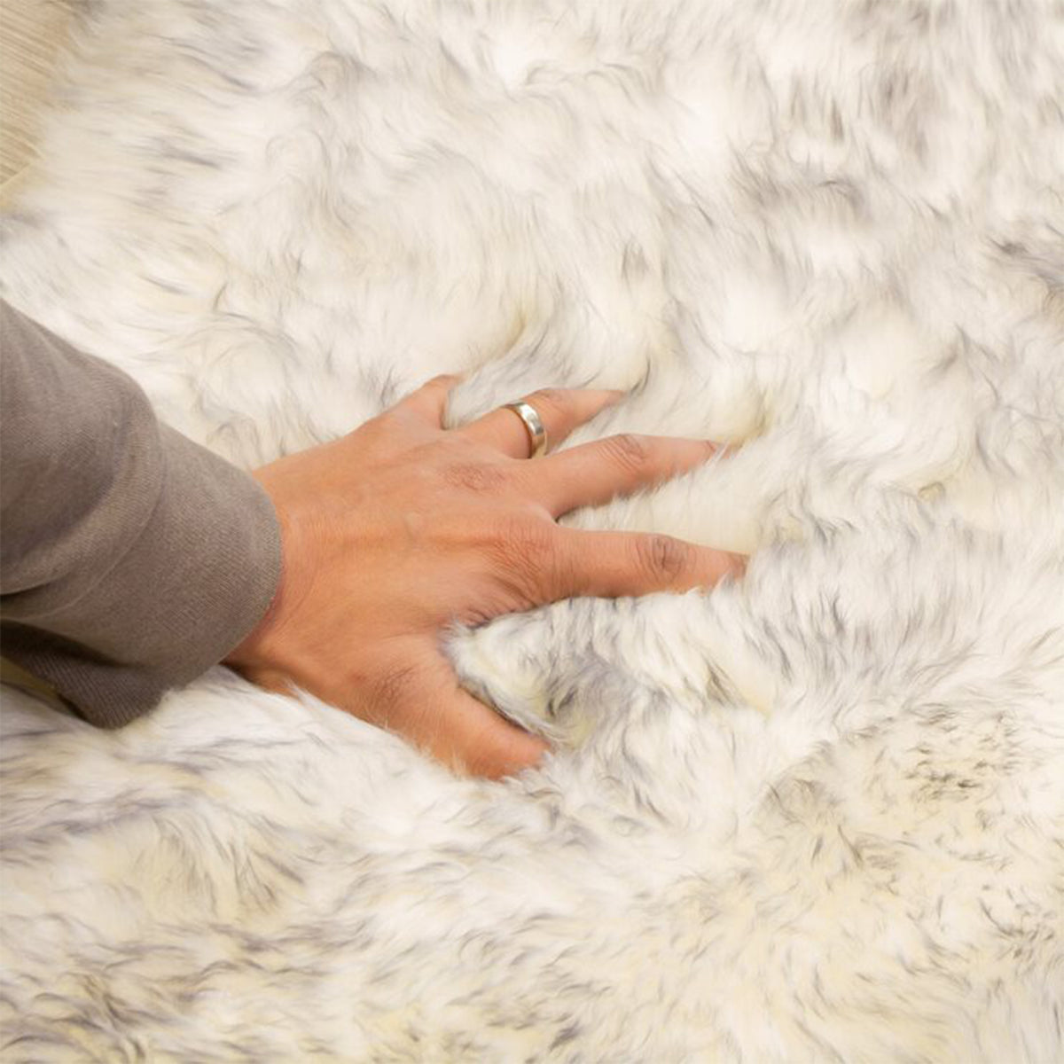 Super Area Rugs Genuine Premium New Zealand Sheepskin Area Throw Rug, Twilight