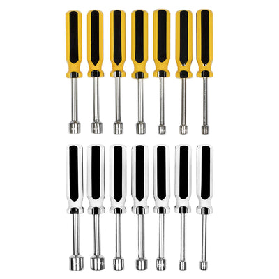 EZ Travel 5.5 Inch Chrome Plated SAE and Metric Nut Driver Set, 14 Piece