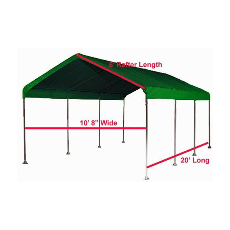 EZ Travel 10 x 20 Foot Heavy Duty Waterproof Valance Canopy Cover Tent, Green
