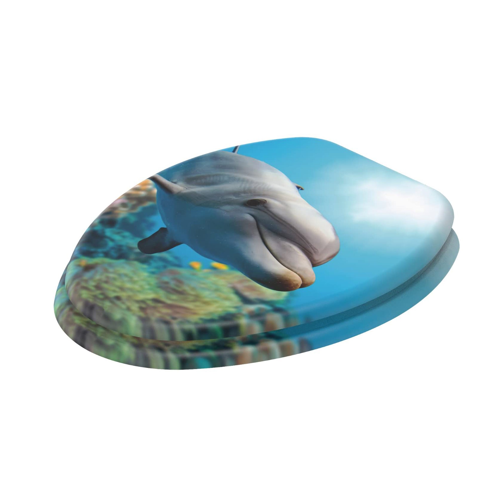 Sanilo 195 Soft Close Lid Molded Wood Adjustable Toilet Seat, Dolphin (Open Box)
