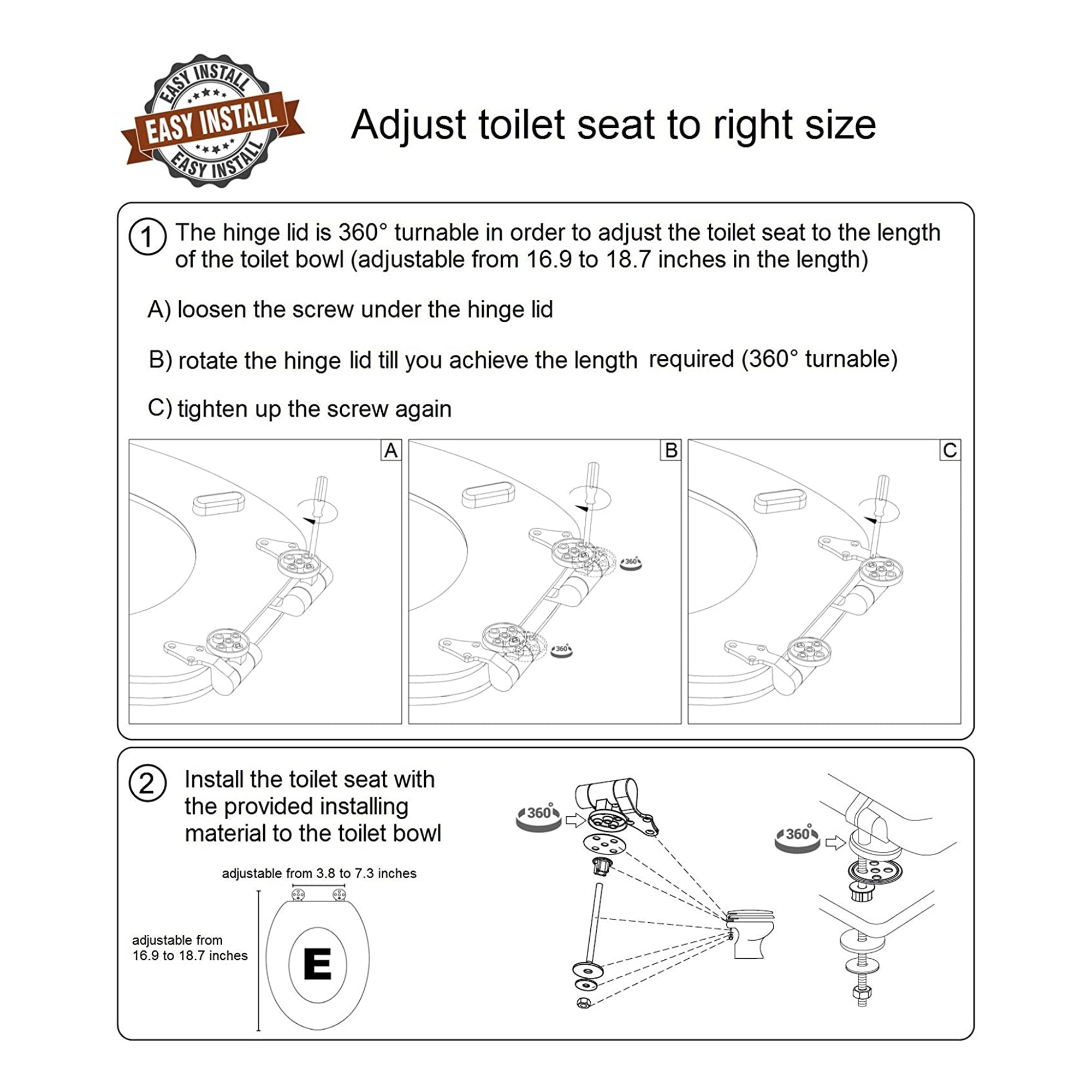 Sanilo 195 Soft Close Lid Molded Wood Adjustable Toilet Seat, Dolphin (Open Box)