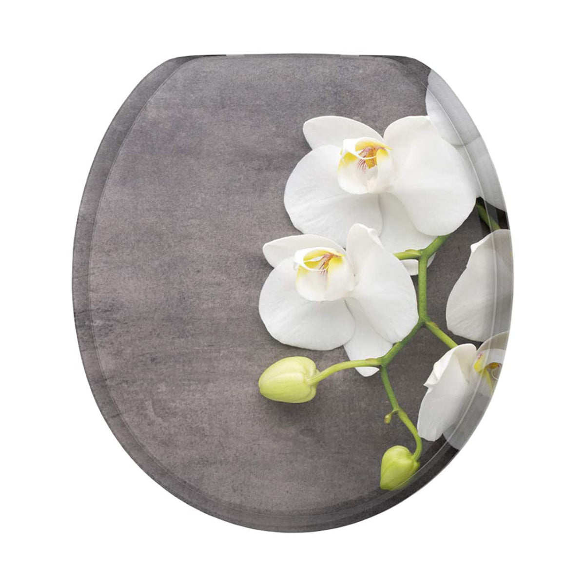 Sanilo 318 Elongated Soft Close Adjustable Toilet Seat, Pretty Floral (Used)