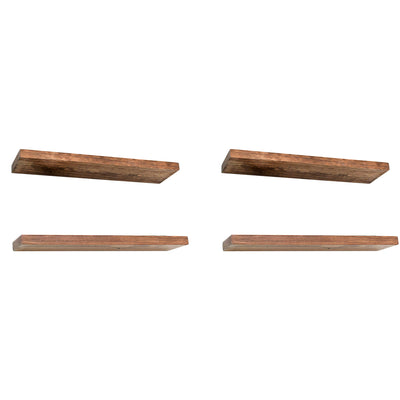 Willow & Grace Connie 24" Floating Wall Shelves, Light Walnut (Open Box)(2 Pack)