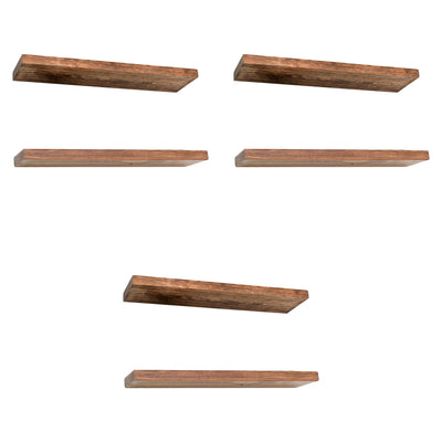 Willow & Grace Connie 24" Floating Wall Shelves, Light Walnut (Open Box)(3 Pack)