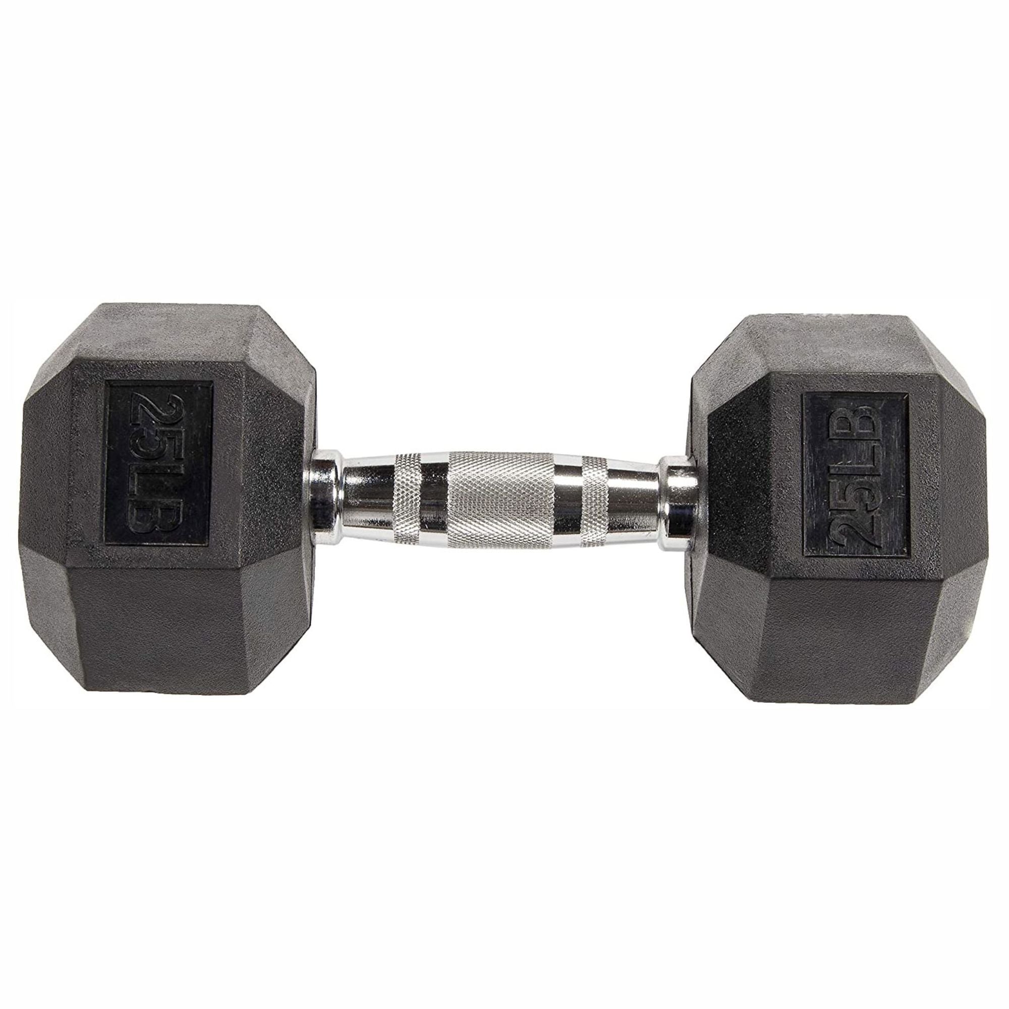BalanceFrom Rubber Encased Hexagonal Cast Dumbbells Set, 25Lb Pair (Used) - VMInnovations