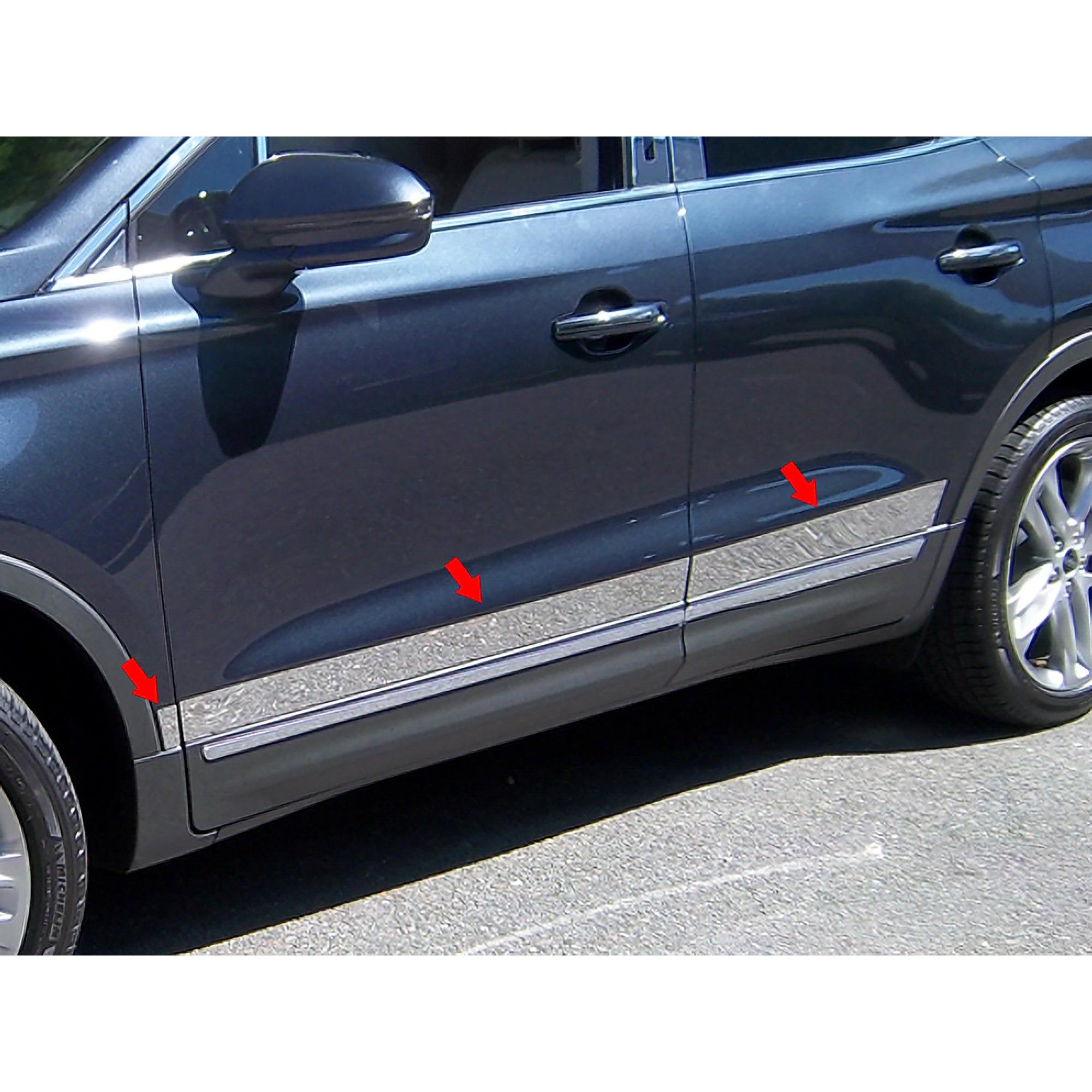 QAA TR55640 3 Piece Stainless Steel Tail Light Ring Accent Kit for Lincoln MKC - VMInnovations