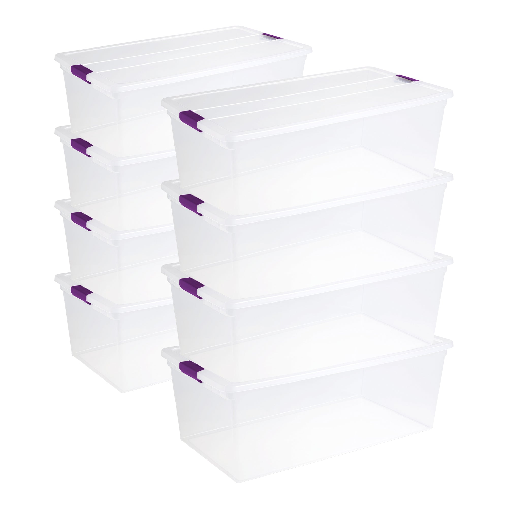 Sterilite 110 Qt ClearView Latch Storage Box, Stackable Bin with Lid, 8-Pack - VMInnovations