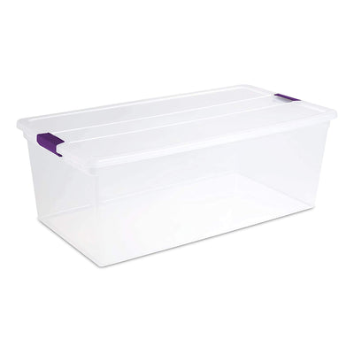 Sterilite 110 Qt ClearView Latch Storage Box, Stackable Bin with Lid, 8-Pack