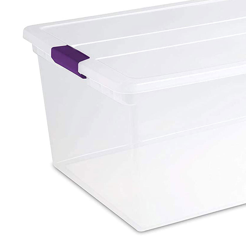Sterilite 110 Qt Clear Storage Organization Box w/ Secure Latching Lid (12 Pack)
