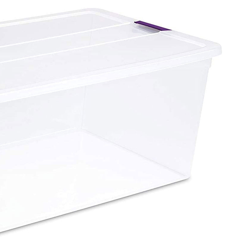 Sterilite 110 Qt Clear Storage Organization Box w/ Secure Latching Lid (12 Pack)