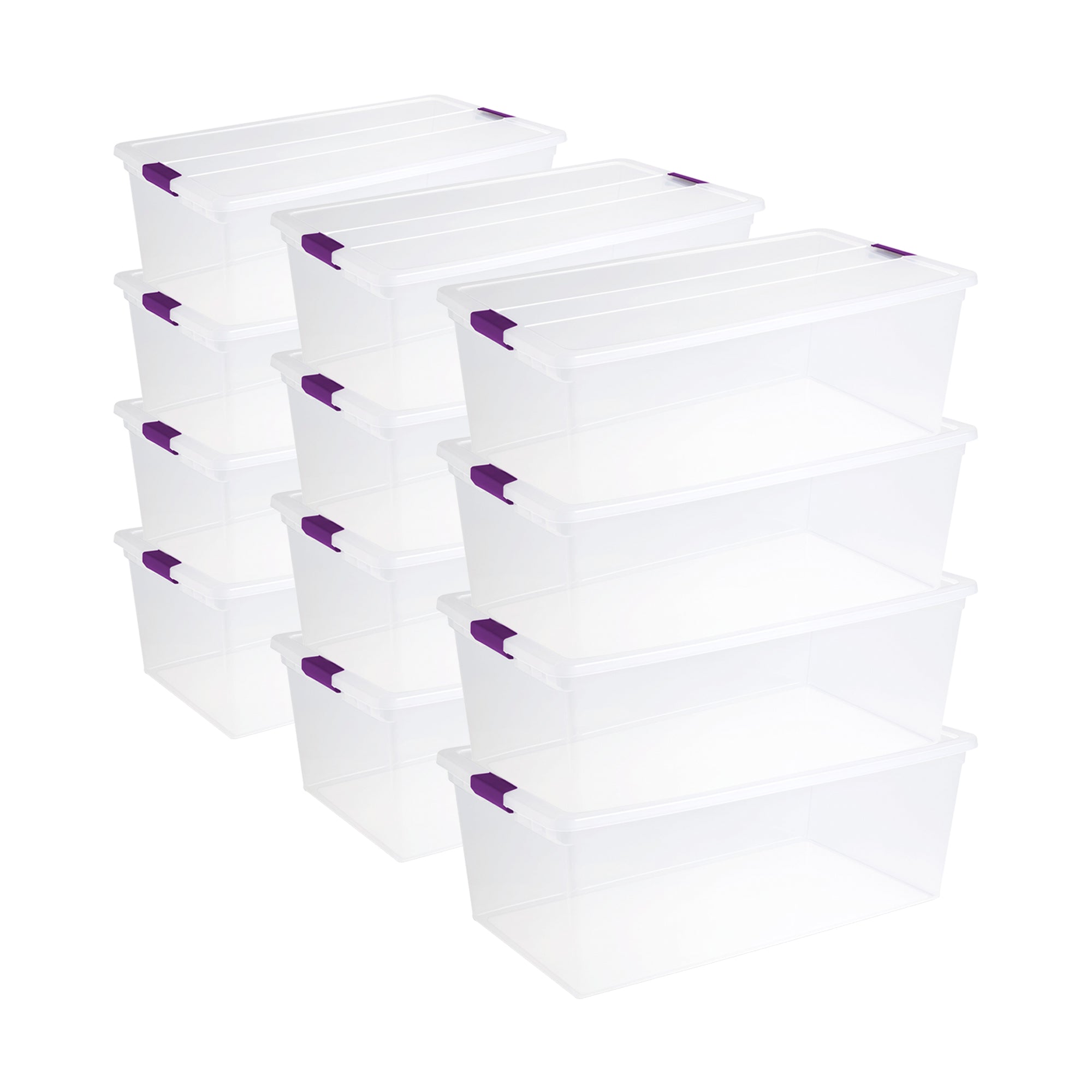 Sterilite 110 Qt Clear Storage Organization Box w/ Secure Latching Lid (12 Pack) - VMInnovations