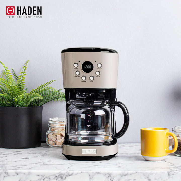 Haden Dorset Toaster & Kettle, Coffee Maker, and Cotswold Microwave, Putty Beige - VMInnovations