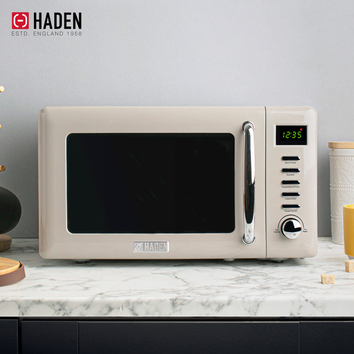 Haden Dorset Toaster & Kettle, Coffee Maker, and Cotswold Microwave, Putty Beige - VMInnovations