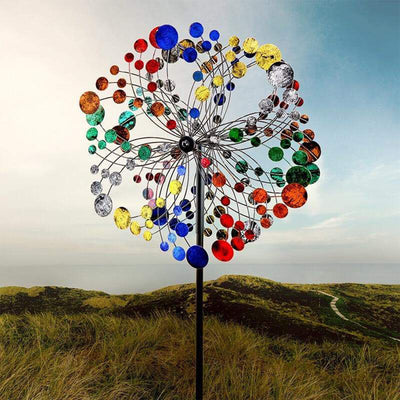Hourpark 75 Inch Multicolor Wind Spinner & Pinwheel Tulip Wind Spinner, Bronze