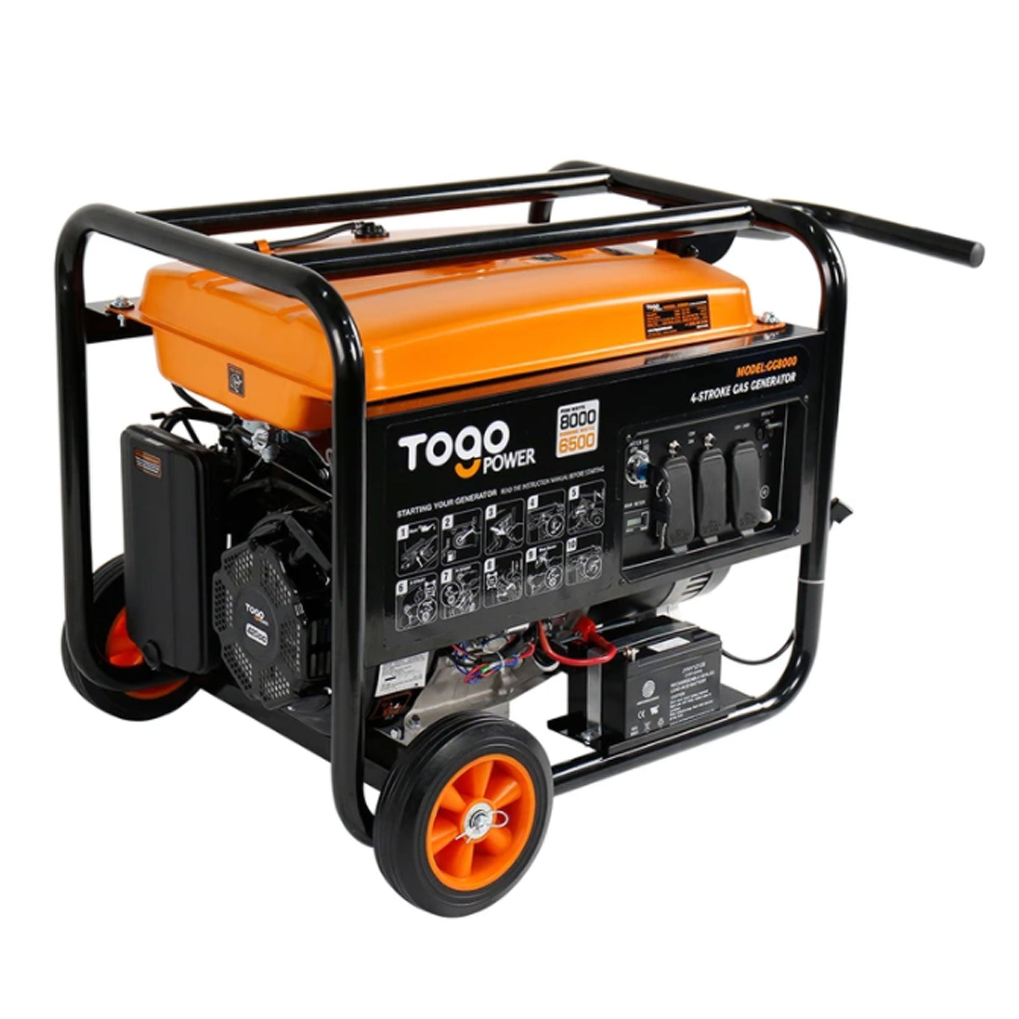 Togo Power Gasoline Powered Portable Generator 8000 Watt Remote Electric Backup - VMInnovations