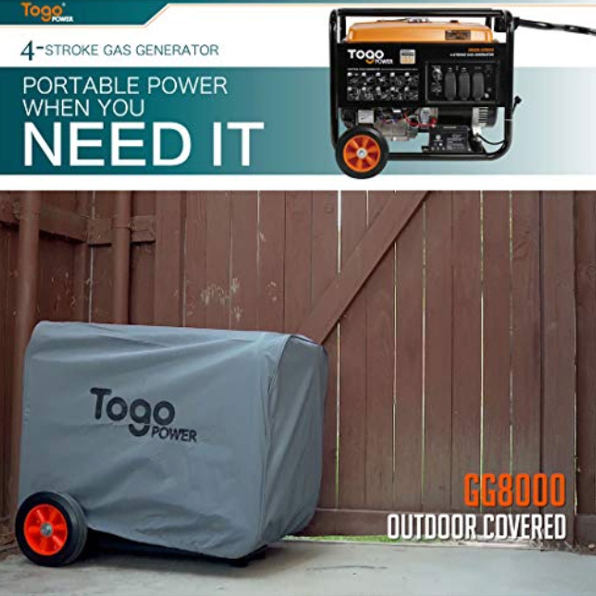 Togo Power Gasoline Powered Portable Generator 8000 Watt Remote Electric Backup - VMInnovations