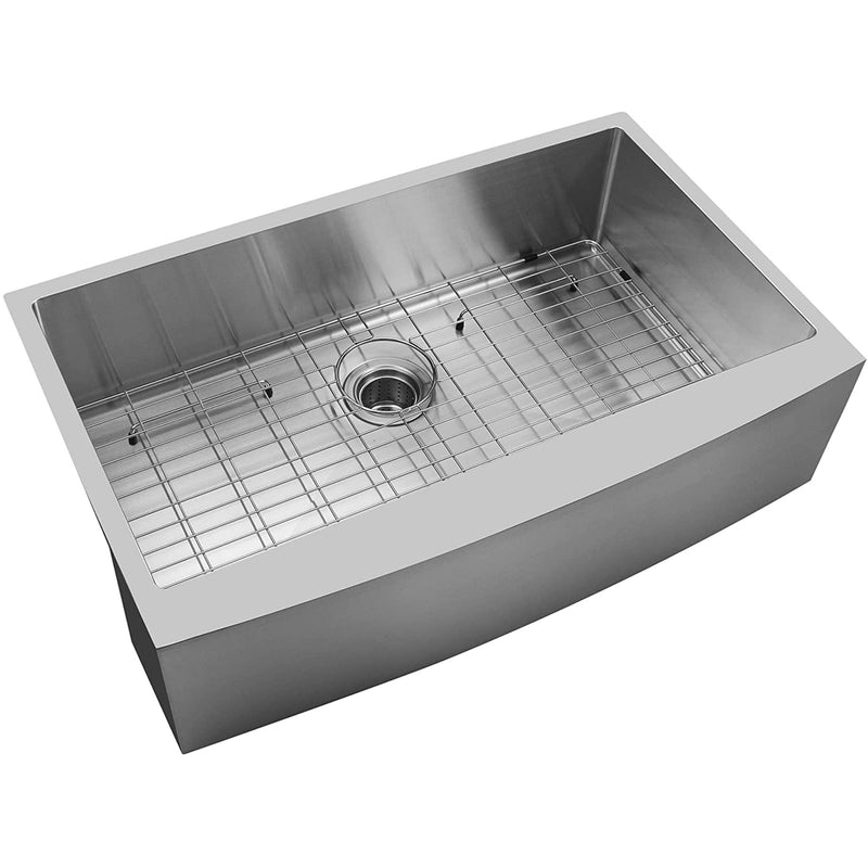 ALWEN 30" Stainless Steel Farmhouse Kitchen Sink, Top/Undermount, Brushed Nickel