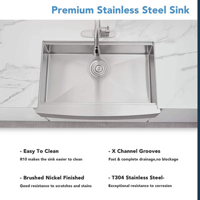 ALWEN 30 x 22 Inch Stainless Steel Workstation Ledge Single Bowl Kitchen Sink