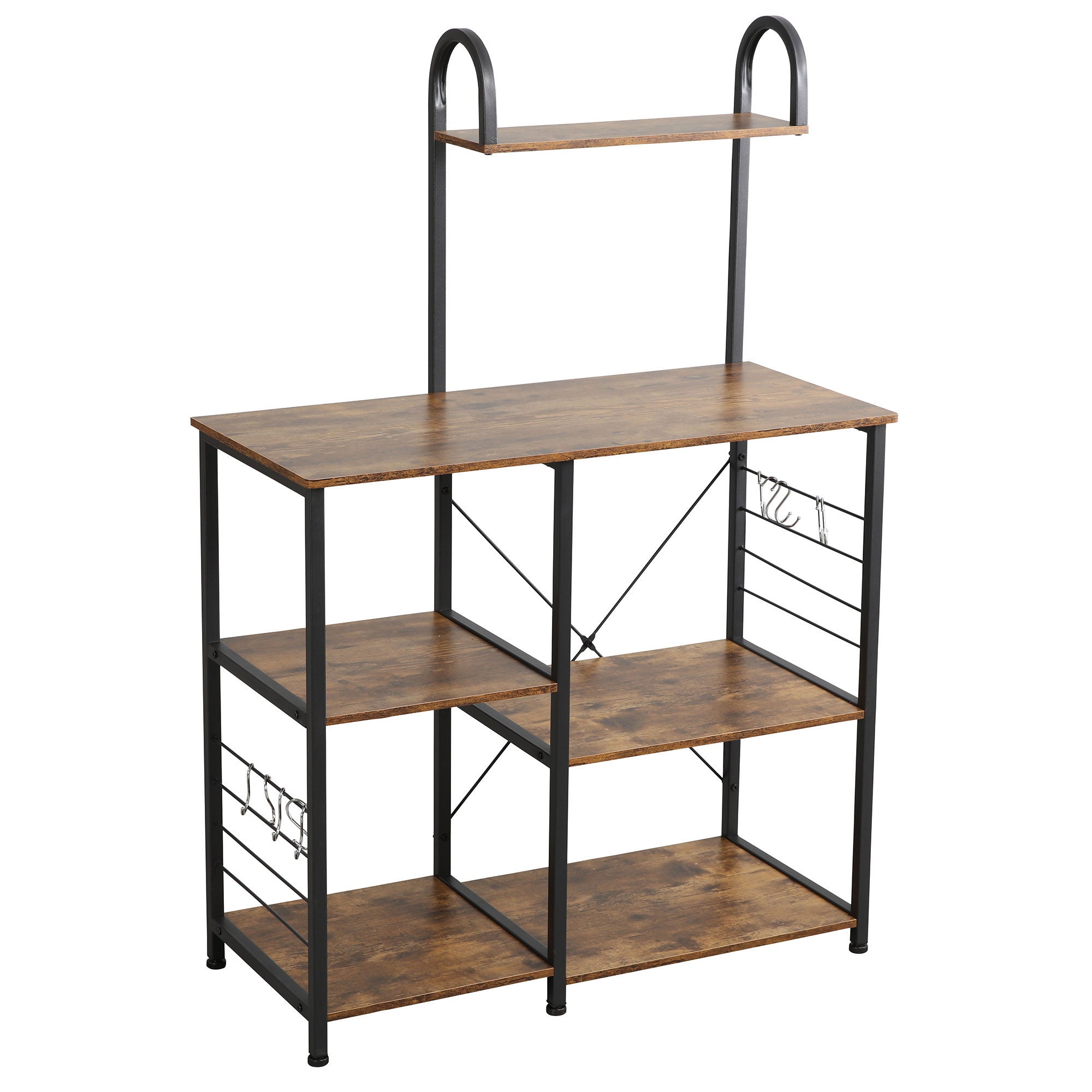 Somdot Baker's Rack 35.4 Inch 3 Tier and 4 Tier Microwave Stand, Rustic Brown - VMInnovations
