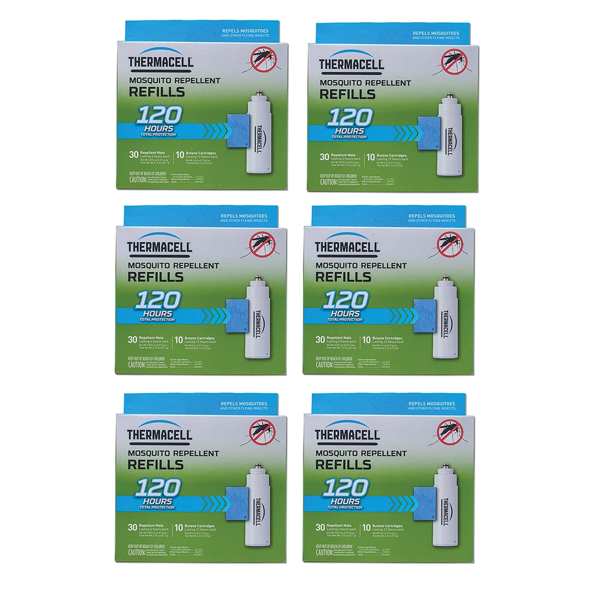 Thermacell 120-Hour Mosquito Shield Refills w/ 30 Mats & 10 Cartridges (6 Pack)
