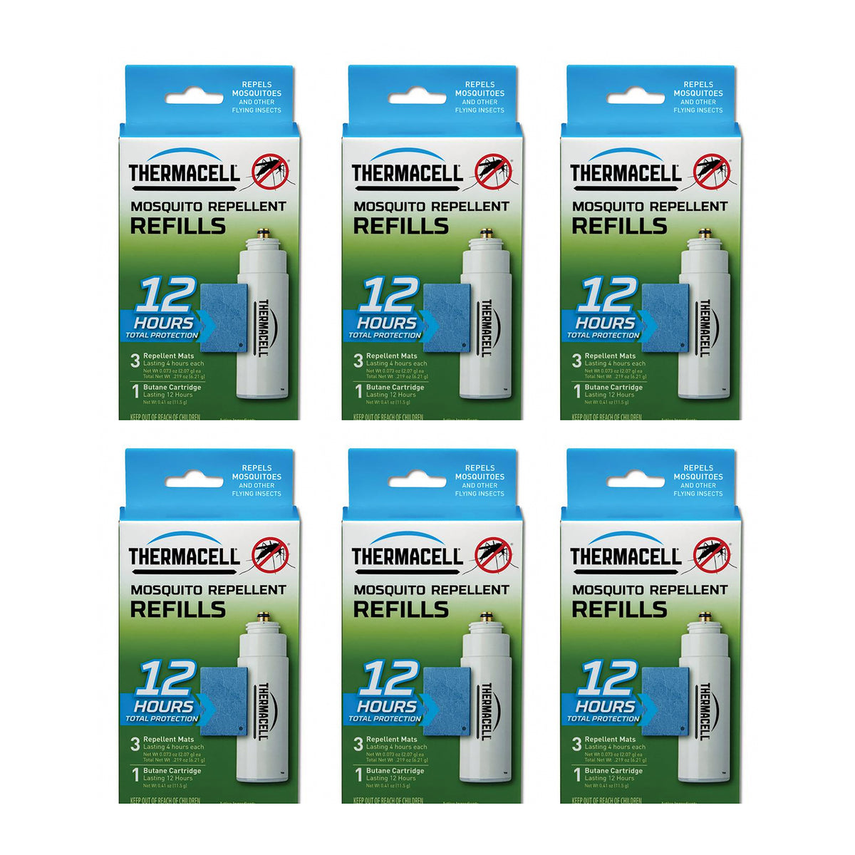 Thermacell 12-Hr Mosquito Repeller Refill w/ 3 Mats & 1 Fuel Cartridge (6 Pack)