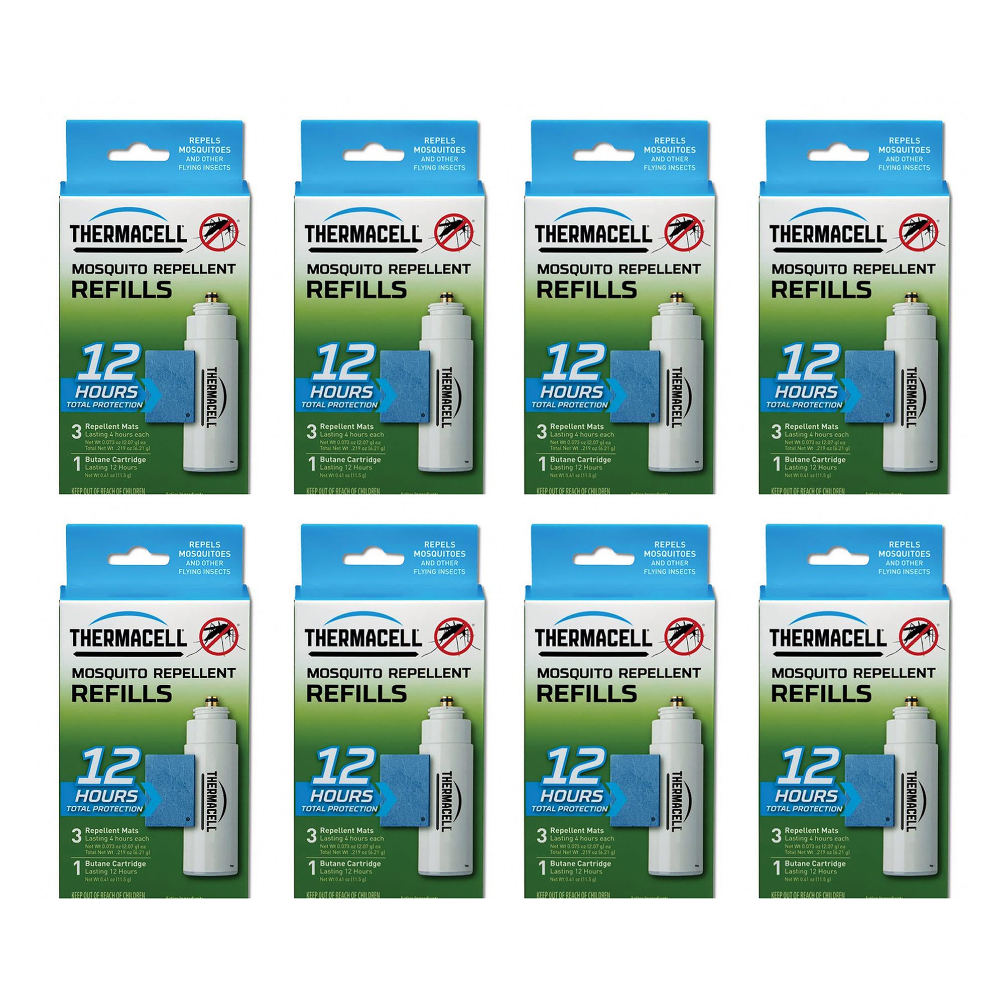 Thermacell 12-Hr Mosquito Repeller Refill w/ 3 Mats & 1 Fuel Cartridge (8 Pack)