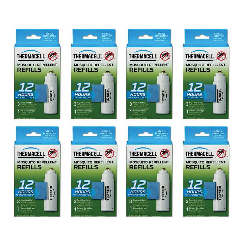 Thermacell 12-Hr Mosquito Repeller Refill w/ 3 Mats & 1 Fuel Cartridge (8 Pack)
