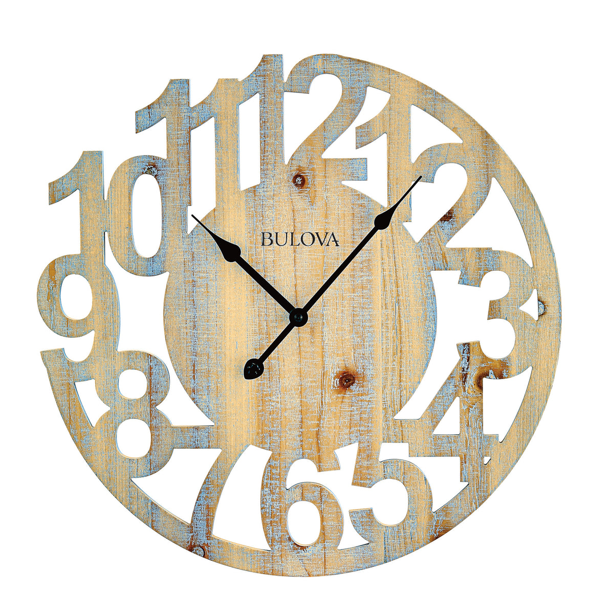 Bulova Clocks C4898 Artistic Natural Wooden 3 Dimensional Decorative Wall Clock