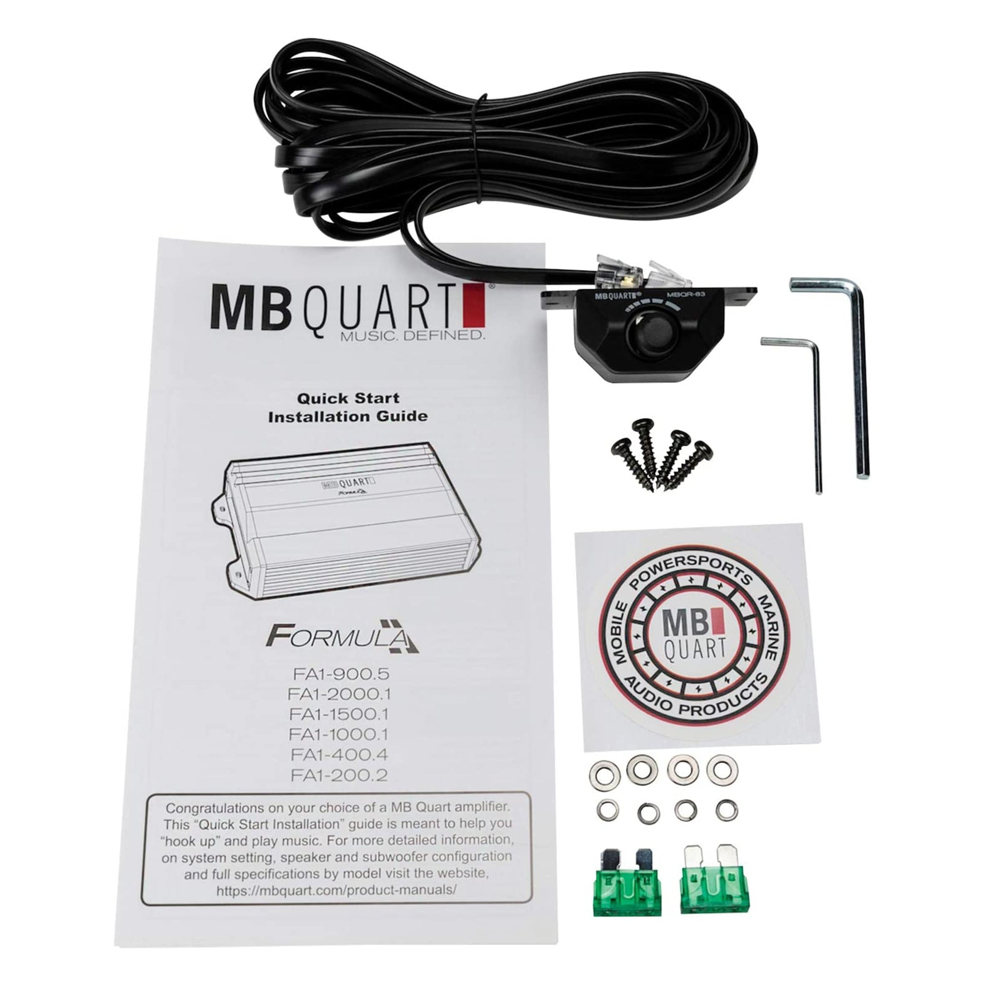 MB Quart 400W 8" Subwoofer, 1,000W Monoblock Amplifier, & Soundstorm Wiring Kit