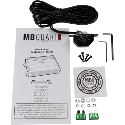 MB Quart Car Amp w/ Maxxsonics 2-Way Speakers 2-Pack & Soundstorm AKS8 Wire Kit