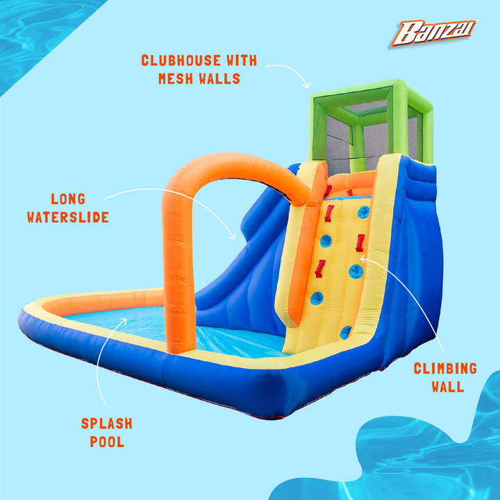 Banzai Splash Falls Water Park Backyard Inflatable Waterfall Slide/Climbing Wall - VMInnovations