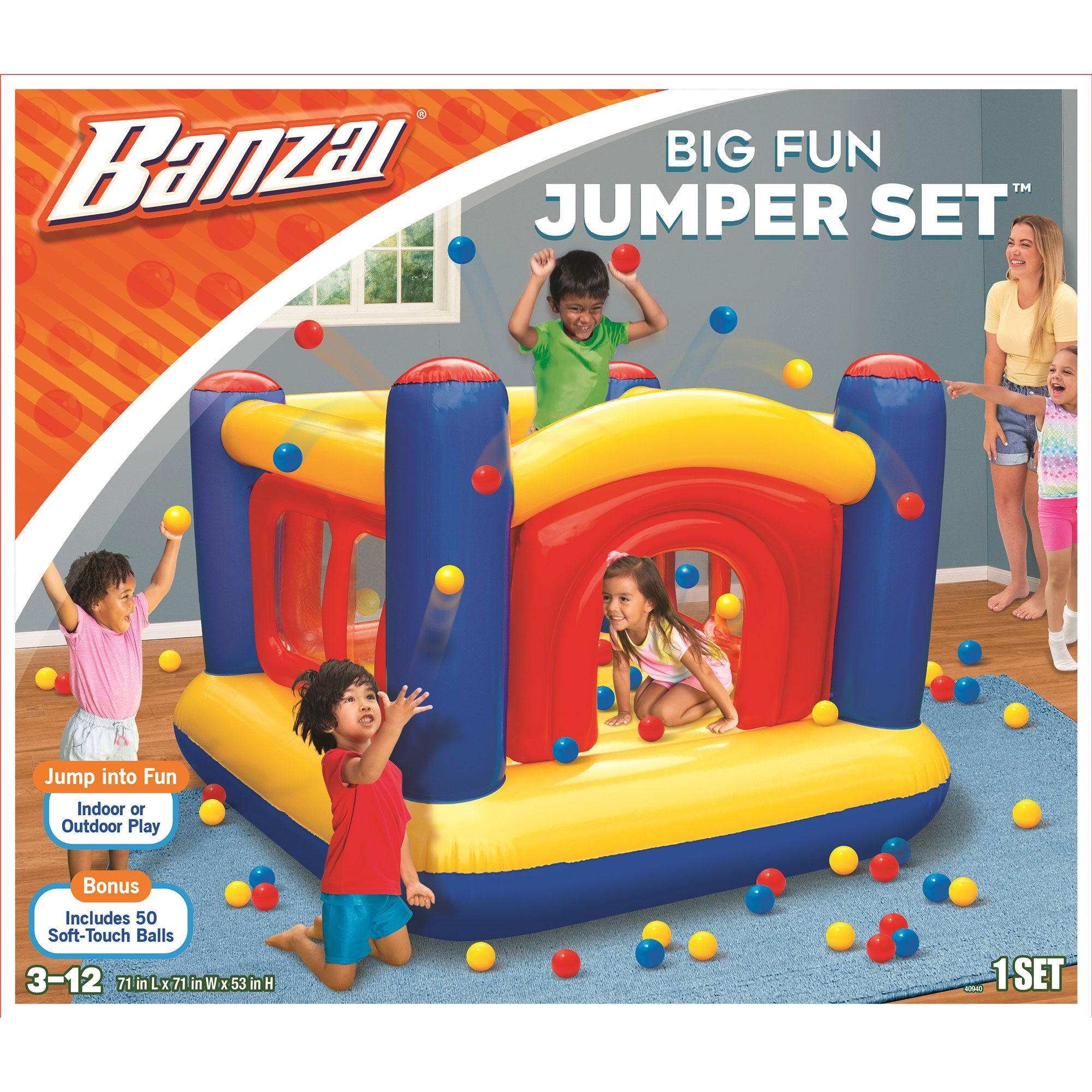 Banzai Battle Bop Combo Pack Gloves & Bumpers & Big Fun Jumper Pit w/ 50 Balls - VMInnovations