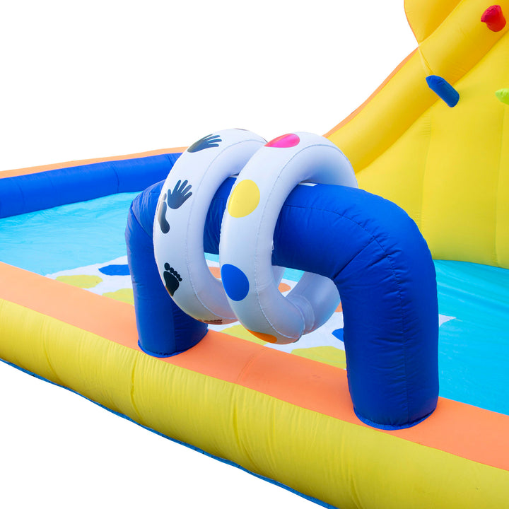 Banzai Inflatable Bounce House Water Game Park with Twister, Limbo, & Ring Toss - VMInnovations